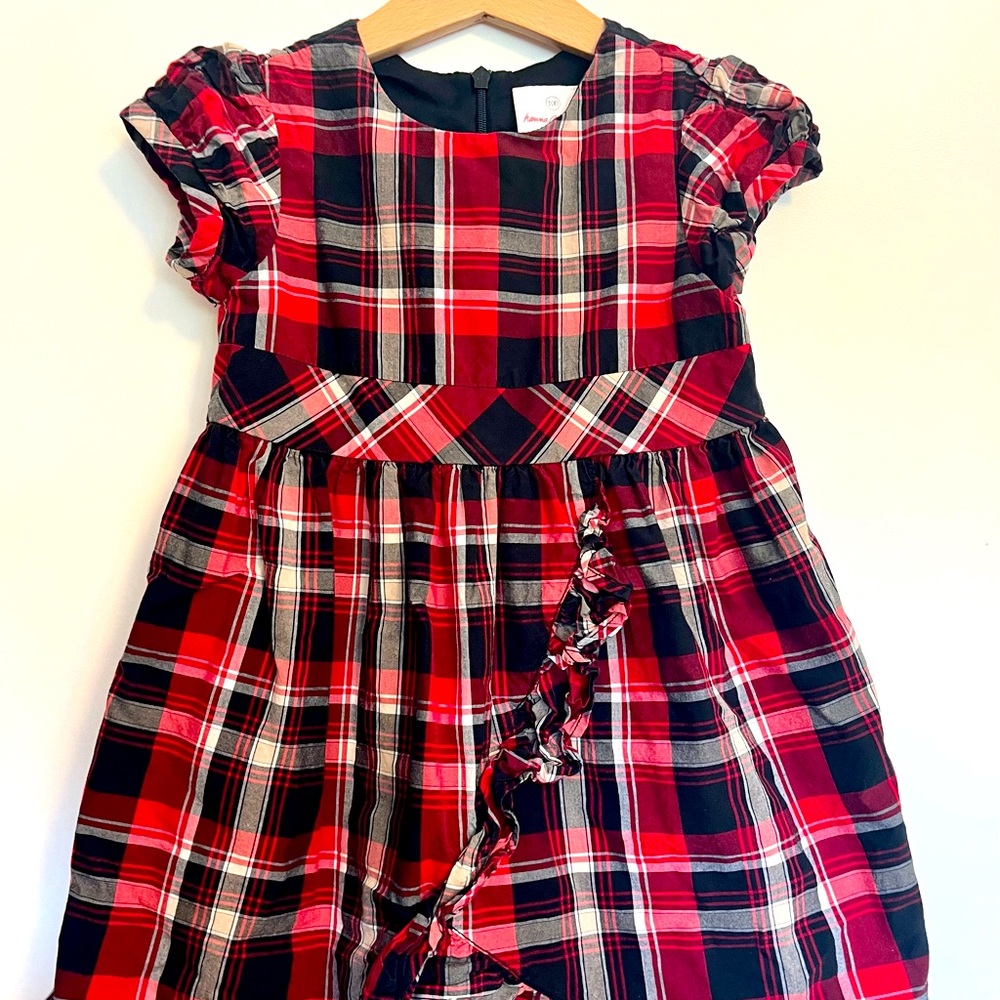 Hanna Andersson Red Plaid Fancy Dress, Size 100 (5)